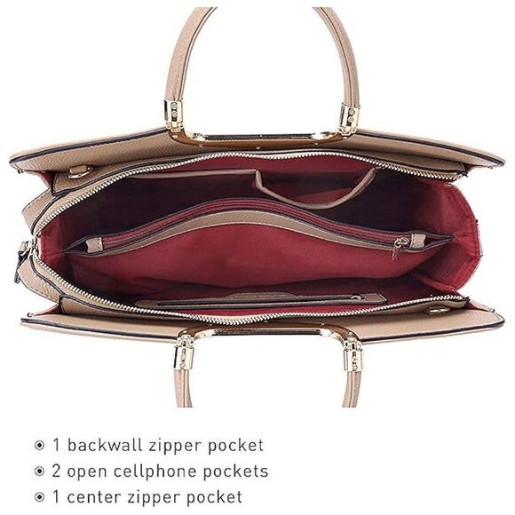 Womens Handbag Top Handle Shoulder Bag , 1-beige - Picture 5 of 5